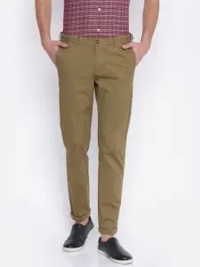 Arrow Sport Men Khaki Chrysler Tapered Fit Solid Chinos