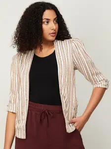 CODE by Lifestyle Women Striped Opened Front Shrug