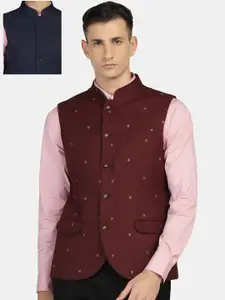Blackberrys Men Woven Reversible Nehru Jacket
