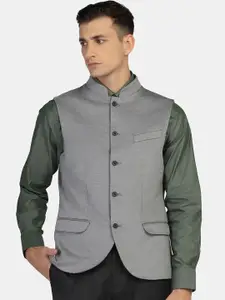 Blackberrys Men Mandarin Collar Slim-Fit Nehru Jacket