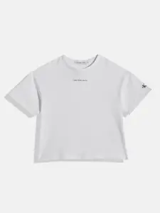 Calvin Klein Jeans Girls Brand Logo Printed Organic Cotton T-shirt
