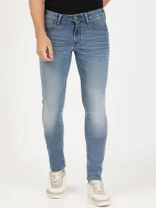 Wrangler Men Vegas Skinny Fit Low-Rise Heavy Fade Stretchable Jeans