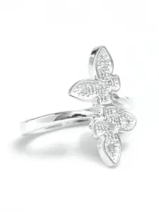 HIFLYER JEWELS 2.5 Sterling Silver AD-Studded Finger Ring