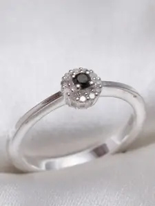 HIFLYER JEWELS 925 Sterling Silver Stone  Studded Finger Ring