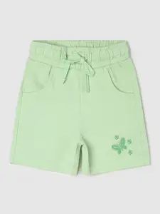 max Girls Mid Rise Regular Fit Knee Length Pure Cotton Shorts