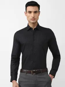 Van Heusen Men Grid Tattersall Checks Pure Cotton Slim Fit Formal Shirt