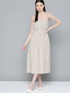 Chemistry Striped Cotton Seersucker A-Line Midi Dress