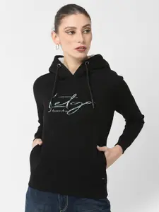 Crimsoune Club Women Printed Hooded Sweatshirt