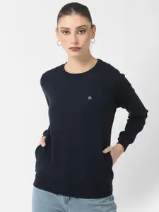 Crimsoune Club Women Round Neck Cotton Sweatshirt