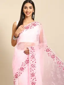 Anouk Floral Embroidered Organza Saree