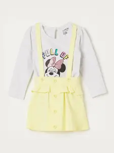 Juniors by Lifestyle Girls Minnie Mouse Printed Cotton Pinafore Dress
