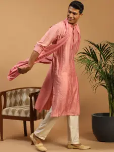 SHRESTHA BY VASTRAMAY Men Embroidered Sequinned Kurta with Trousers & Dupatta