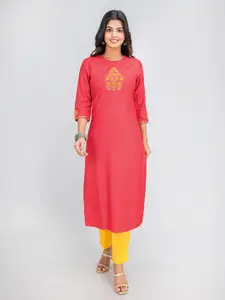 SUTI Women Floral Thread Work Embroidered  Kurta