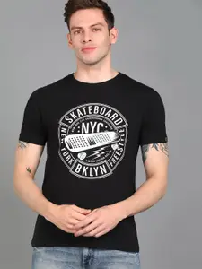 Urbano Fashion Men Typography Printed Slim Fit Cotton T-shirt