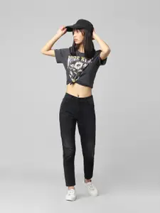 ONLY Women Slim Fit Low Distress Ripped Cropped Stretchable Cotton Jeans
