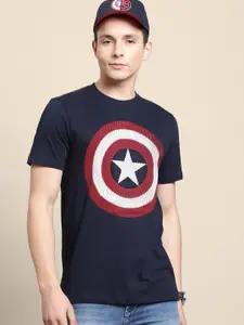 Free Authority Men Captain America Printed Cotton T-shirt