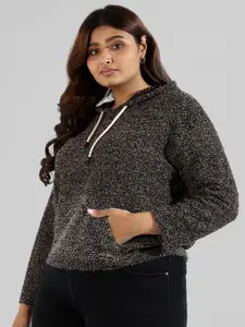 Instafab Plus Size Women Hooded Wool Sweatshirt