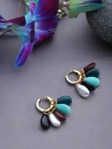 SOHI Sea Gold-Plated Contemporary Studs Earrings