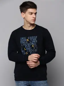 SHOWOFF Men Typography Printed Cotton Pullover Sweatshirt