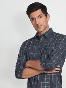 Arrow Sport Men Pure Cotton Manhattan Slim Fit Tartan Checks Opaque Casual Shirt