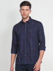 Arrow Sport Men Pure Cotton Manhattan Slim Fit Windowpane Checks Opaque Casual Shirt