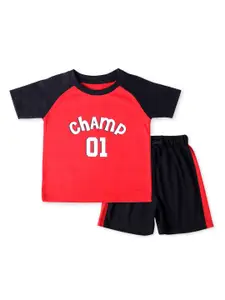 Gini and Jony Boys Printed Pure Cotton T-shirt With Shorts