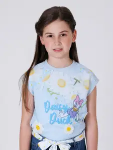 One Friday Daisy Duck Graphic Printed Extended Sleeves Top