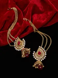 PANASH Women Gold-Plated Dome Shaped Jhumkas Earrings