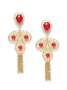 PANASH Gold-Plated Contemporary Drop Earrings
