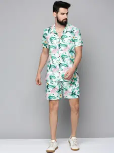 SHOWOFF Men Floral Printed Shirt & Shorts Co-Ords Set