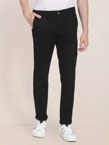 U.S. Polo Assn. Men Black Slim Fit Chinos Trousers
