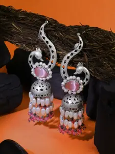 Adwitiya Collection Oxidised Dome Shaped Jhumkas Earrings