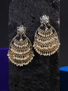 Adwitiya Collection Gold-Plated Classic Chandbalis Earrings