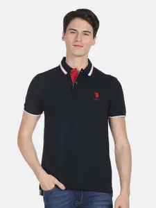 U.S. Polo Assn. Denim Co. Men Polo Collar Pure Cotton T-shirt