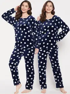 Camey Women 2 Pieces Printed Night suit
