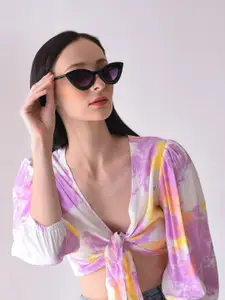 HAUTE SAUCE by  Campus Sutra Women Cateye Sunglasses with Polarised Lens