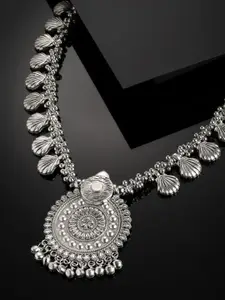 PANASH Silver-Plated German Silver Oxidised Necklace