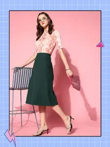 Berrylush Women Solid A-Line Midi Skirt