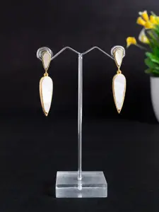 Golden Peacock Gold-Plated Geometric Drop Earrings