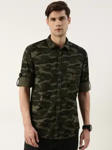 IVOC Men Standard Camouflage Printed Pure Cotton Casual Shirt