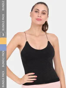 Amour Secret Pack Of 3 Spaghetti Strap Lightly Padded Camisoles