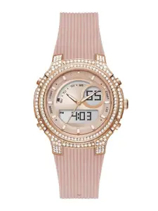 GUESS Women Embellished Straps Analogue and Digital Watch GW0339L2