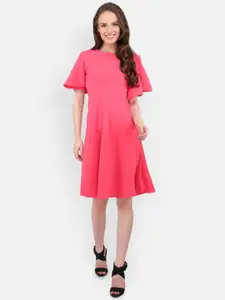 MARC LOUIS Flared Sleeve Fit & Flare Dress