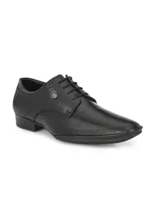 MONDAIN Men Textured Genuine Leather Formal Derbys