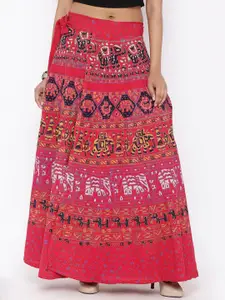 SOUNDARYA Printed Pure Cotton Wrap Maxi Skirt
