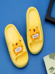 Yellow Bee Boys Tiger Embellished Sliders