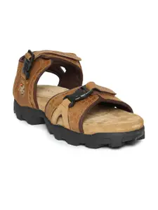 Woodland Men Brown Leather Sandals