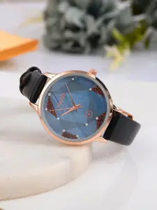 Voylla Women Printed Dial Leather Straps Analogue Watch