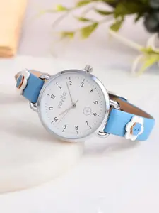 Voylla Women Printed Dial & Leather Straps Analogue Watch