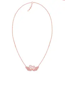 GIVA 925 Sterling Silver Rose Gold-Plated Swan Love Pendant Chain